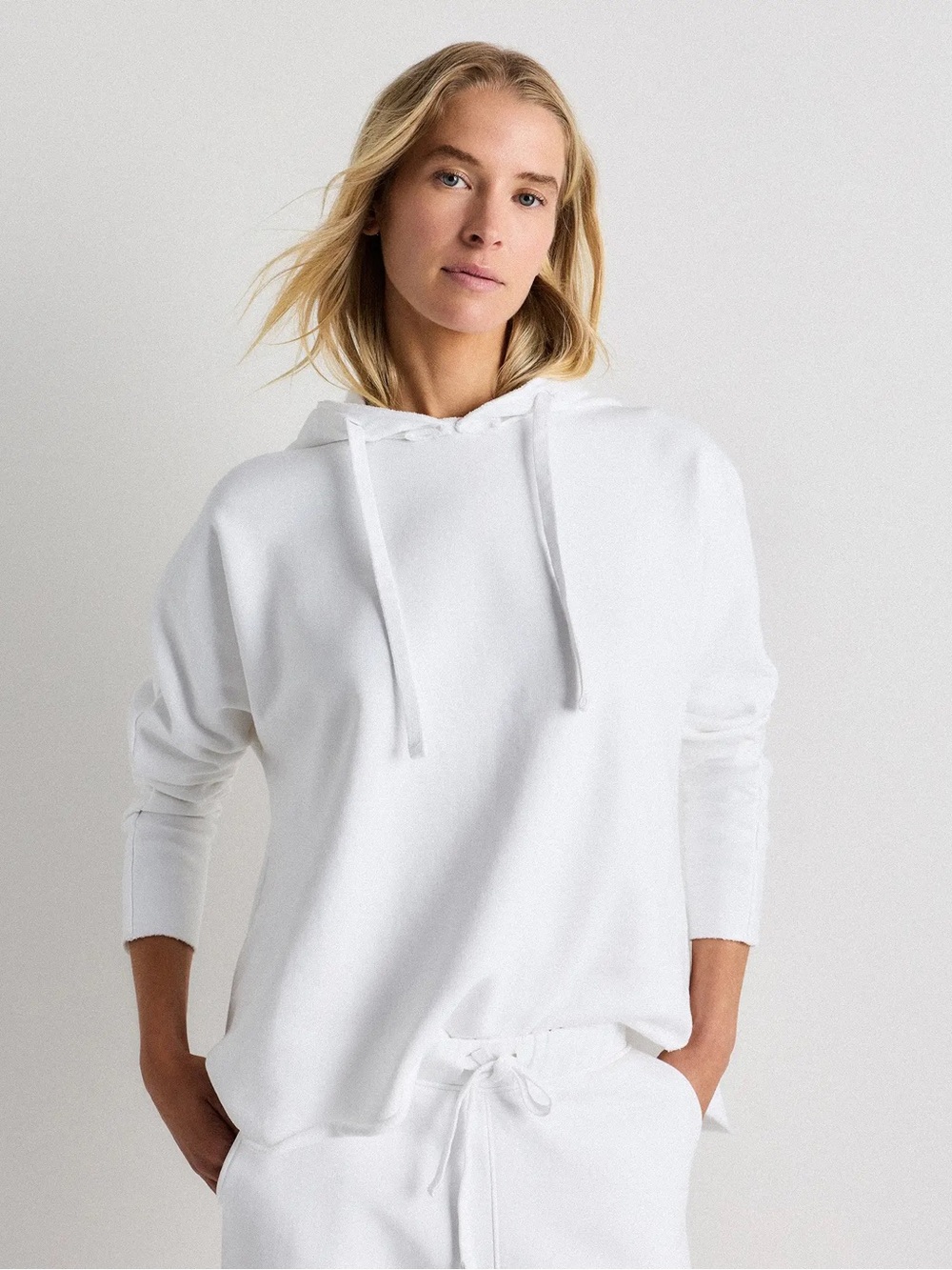 Quince Organic French Terry Hoodie 100% Organic Cotton Classic White M